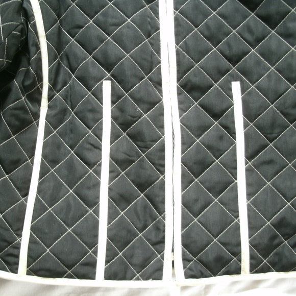 Utex Design Womens Jacket Quilted Black Tan Coat Zipper Polyester Nylon Medium - Picture 5 of 12